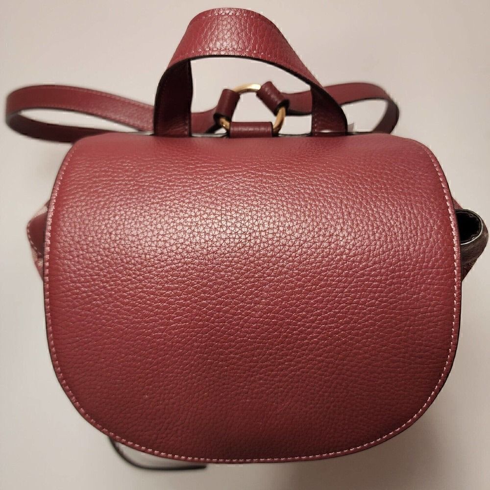 NWT Coach CE601 Dempsey Drawstring Backpack In Signature Jacquard Wine - Picture 5 of 8